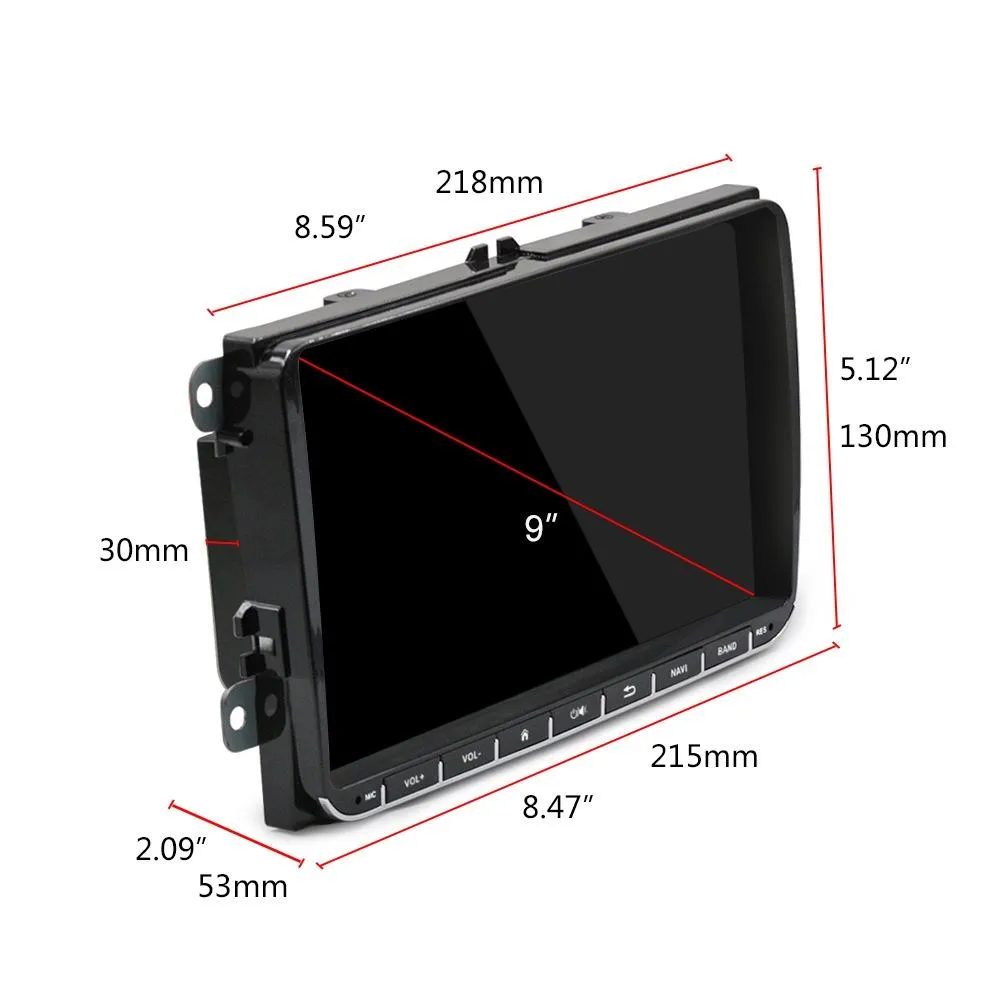 9 Inch Carplay Android10.0 Navigator For Volkswagen - 1   16G - Standard   12Lights Camera