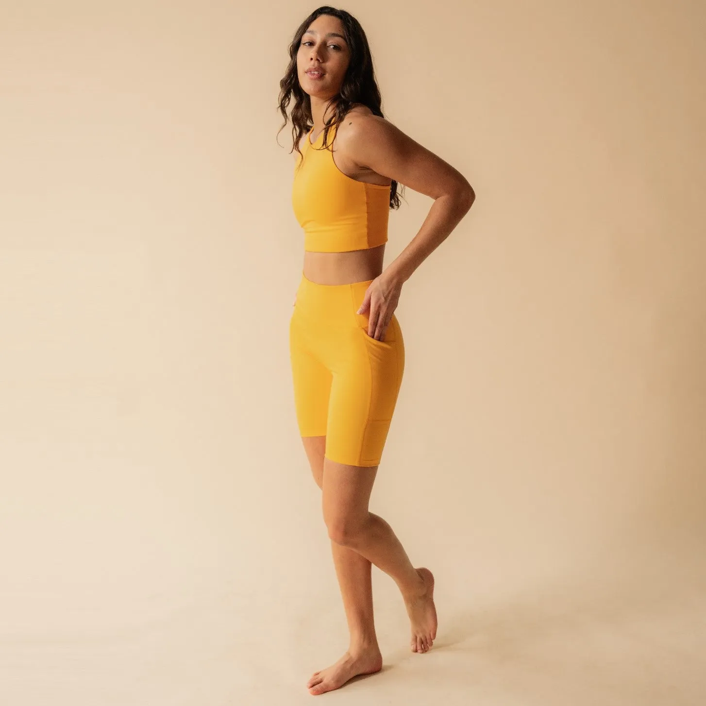 High Rise Bike Short (Golden Glow)
