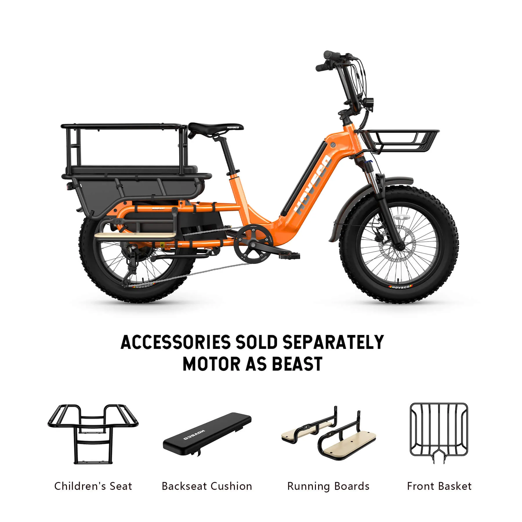 HOVSCO HovCart 20“ Step-Thru Electric Fat Tire Cargo Bike