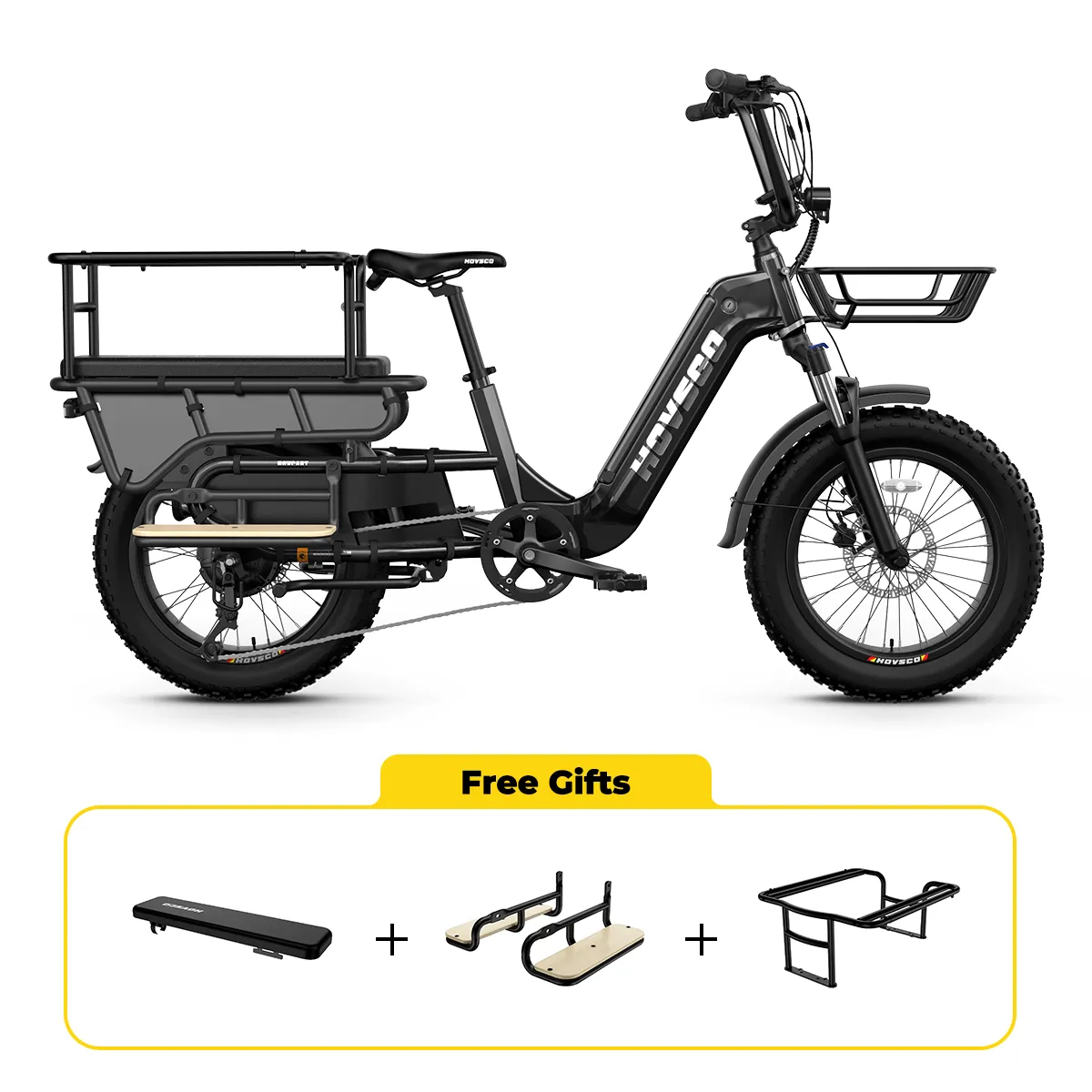 HOVSCO HovCart 20“ Step-Thru Electric Fat Tire Cargo Bike