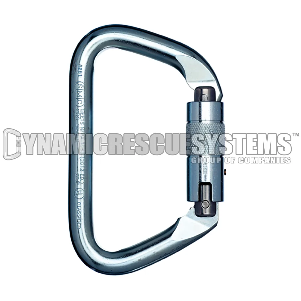 Large Steel Safety Locking D Carabiner - SMC