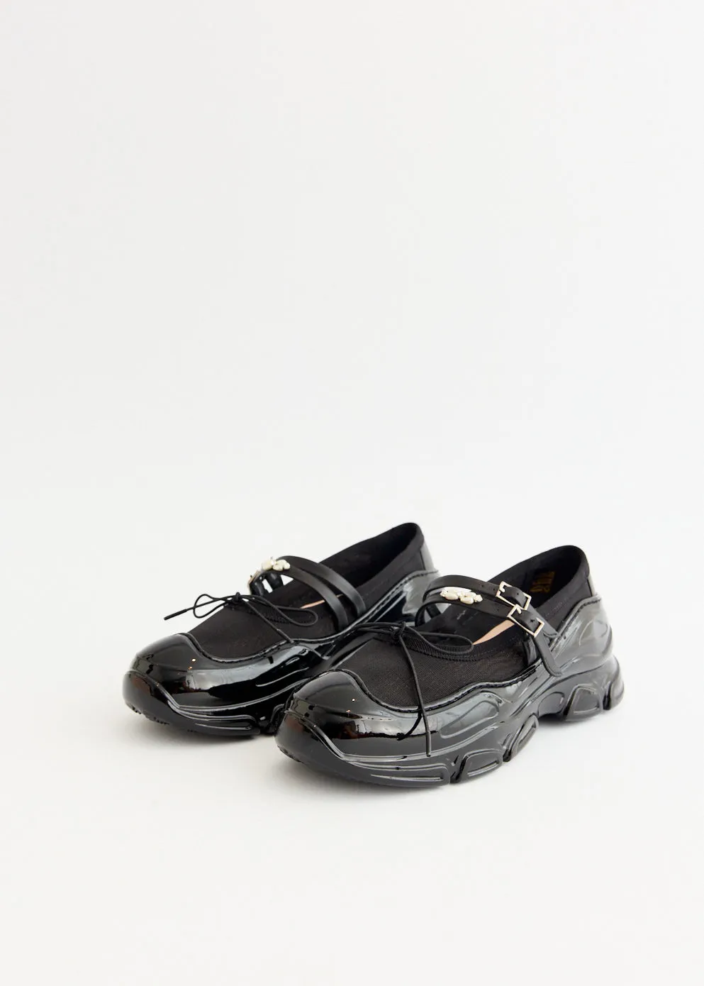 Mesh Tracker Ballerinas With Embellishments