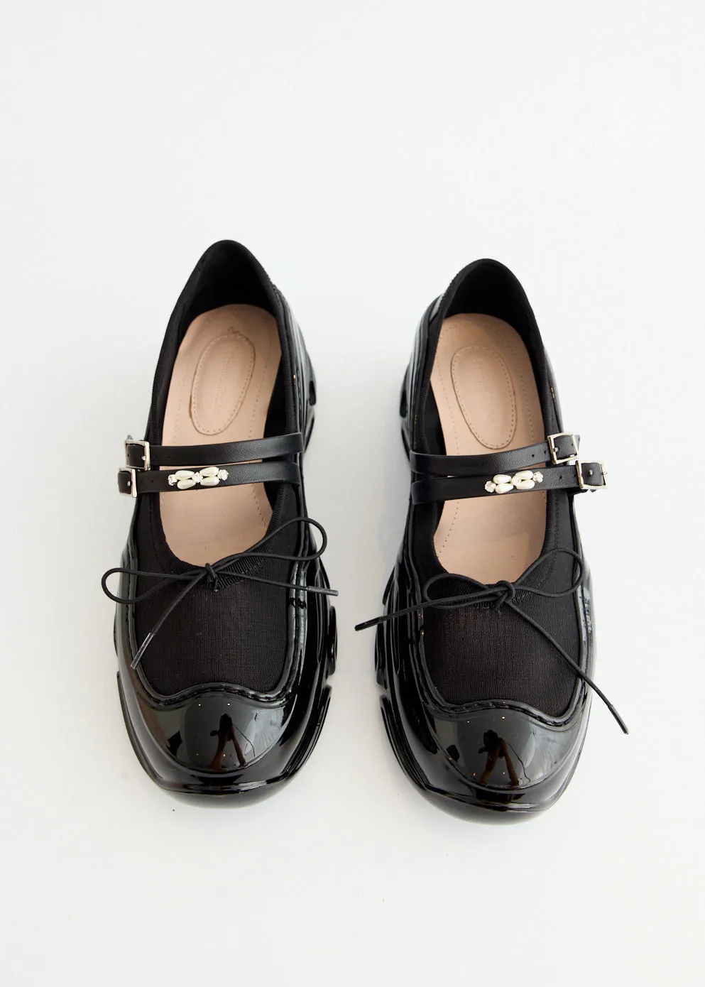 Mesh Tracker Ballerinas With Embellishments